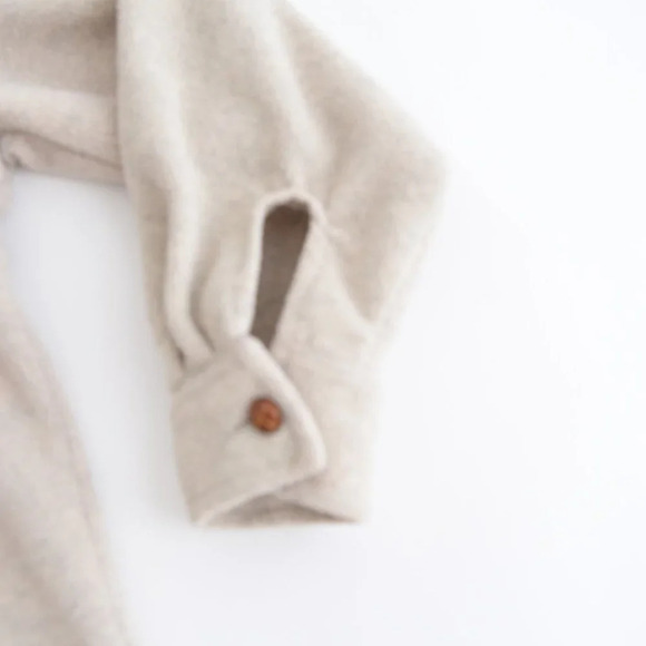 Vintage Point  Zero Tan Fleece Button Up Sweater Size Small - Picture 5 of 14